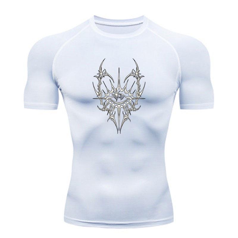 Men's Compression Athletic T-Shirt, Vintage Tribal Cyber Tat