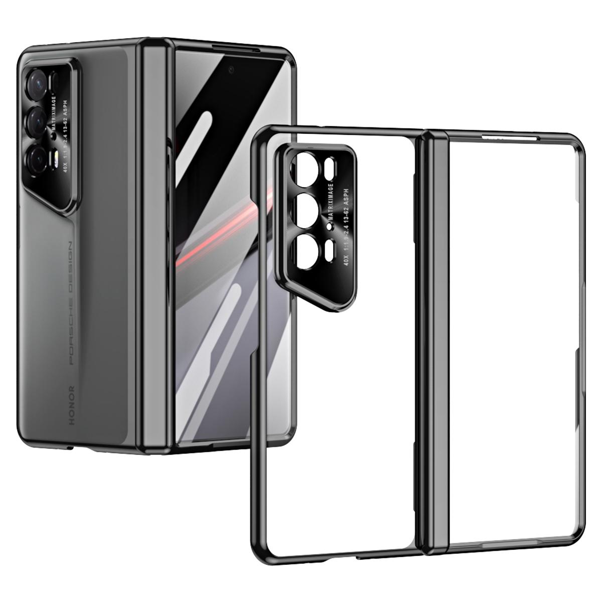 

Противоударный чехол для Honor Magic V2 RSR Porsche Design из твердого ПК + пленка из закаленного стекла, чехол для телефона Black