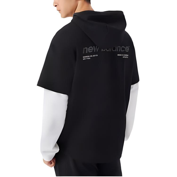 New Balance Logo Hoodie Asia Sizing 'Black White' Unisex 5CC39543-BK