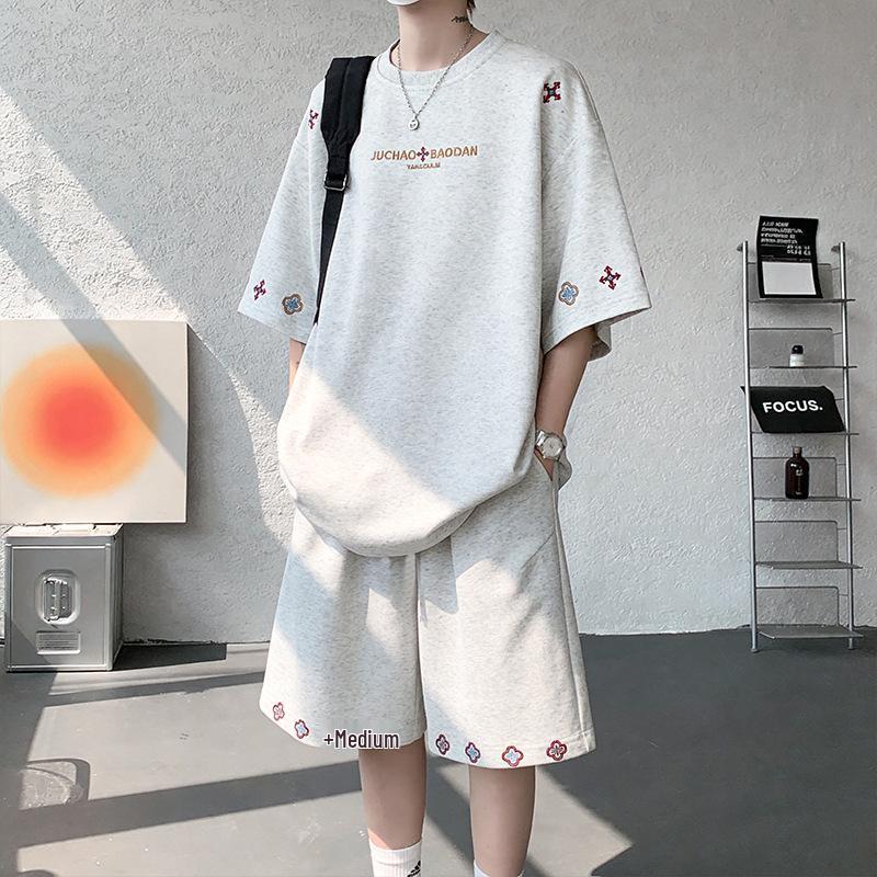2026 American Style Embroidered Summer T-Shirt & Shorts Set for Men