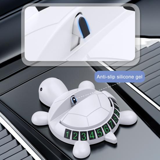 Car Phone Holder with Parking Number Plate 2-in-1 Multi-functional Turtle Shape Mobile Phone Stand 360 Degrees Rotation Vehicle Dashboard Phone Mount