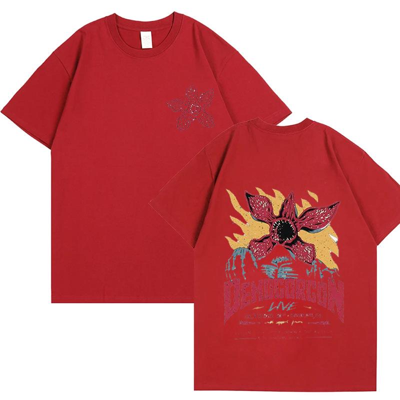 Demogorgon oboustranný potisk volné tričko s krátkým rukávem (Evropská velikost, Modalový materiál)