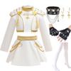 Nuovo Carnevale di Halloween Tema Festa Ragazze Cosplay Moda Carino Bianco Maniche Lunghe Vestito + Set di Accessori 3-10 Anni