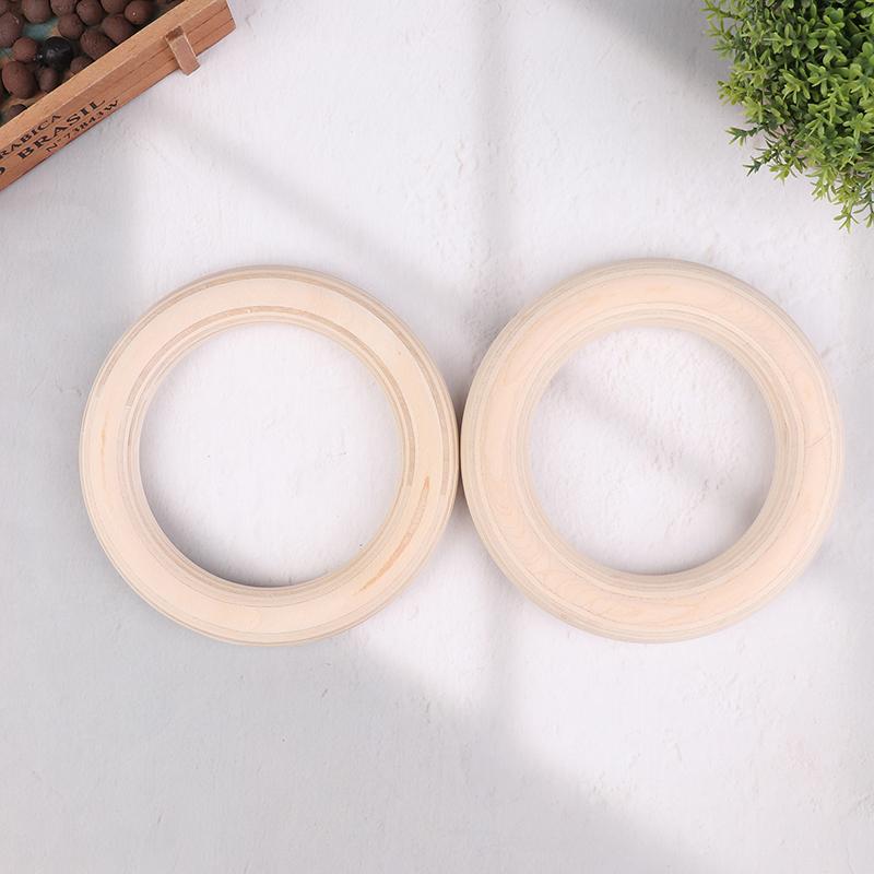 2Pcs/Pairs Wooden Ring Portable Crossfit Gymnastics Rings Gym Shoulder Strength Home Fitness Training Physical Exercise Ring