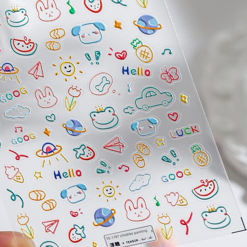 

Notebook Waterproof Decorative Moulding Graffiti Nail Sticker TS-1787 childlike graffiti (three-dimensional)