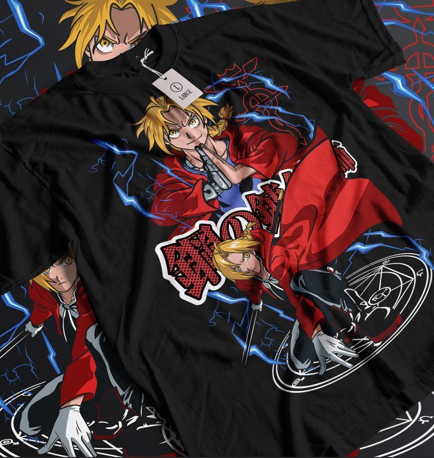 

Fullmetal Alchemist T-shirt FMA Brotherhood Edward Elric Alphonse Elric Shirt 3XL