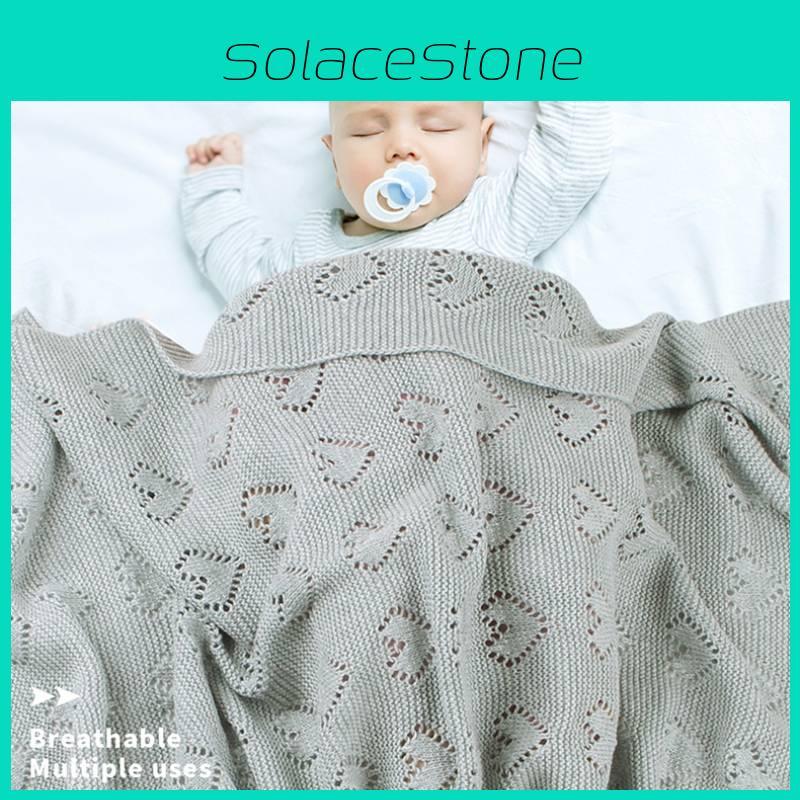 Baby Strickherzmuster Häkel-Wickeltuch mit winddichter Baumwolle für Neugeborene