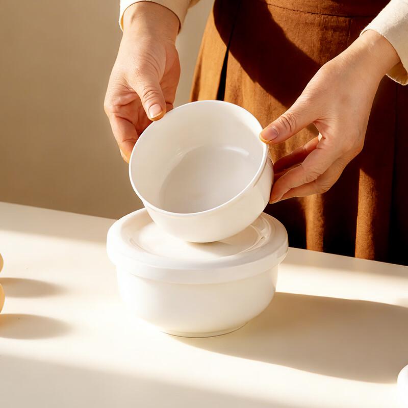 Onlycook 4-inch Ceramic Steaming Bowl with Lid