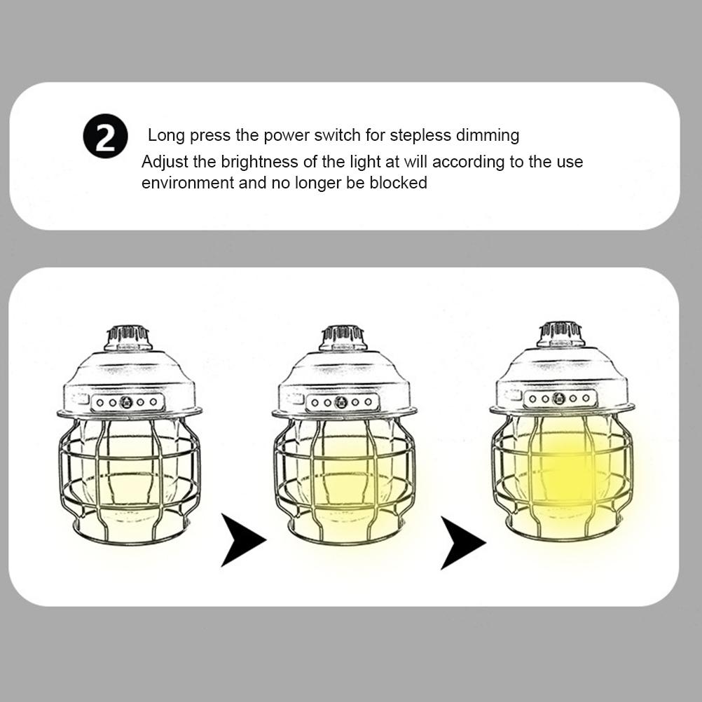 LED Vintage Lantern Outdoor Hanging Camping Lanterns Portable Rechargeable Tent Light with Carabiner Antique Night