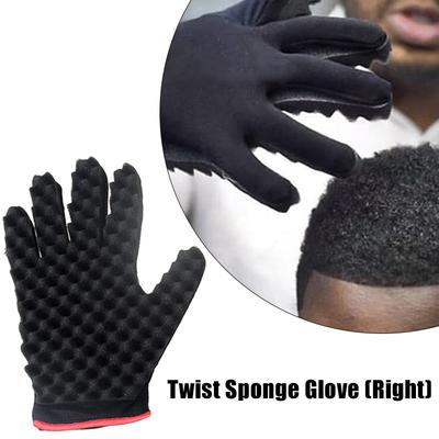 Curly Hair Sponge Gloves for Afro Twist Curls, Professional Barber Styling Tool for Dreads, Locs & Waves, Portable Foam Brush Glove