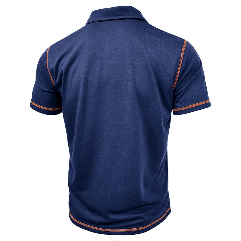New Summer Men's Short-sleeved Polo Shirt Men's Colour Blocking Lapel Polo Shirt Men's Body Shirt