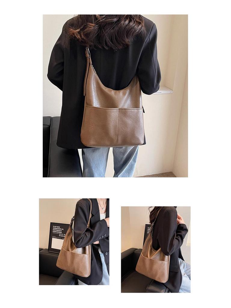 Retro Toteväska med Stor Kapacitet: Höst-/Vinterstil för högskolestudenter & pendlare