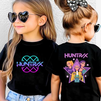 Kids Unisex T-Shirts KPOP HUNTRX Witch Hunt Printed Short Sleeved Children's T-shirt