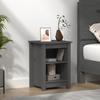 Bedside Table - Maison Exclusive - Solid Pine Wood - Grey - 2 Compartments