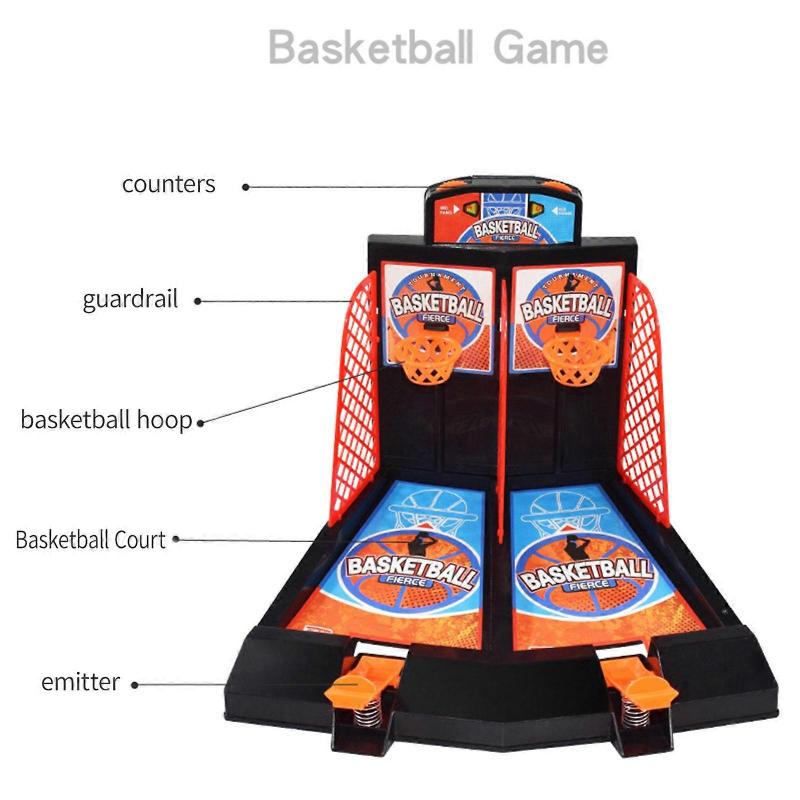 Toy Handheld Desktop Battle Basketball Game Home Desk Gift for Kids and Adults Bagatelle Game Office Game Fun Sports