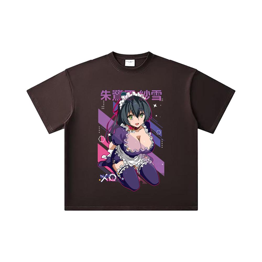 260 GSM Double Yarn 32 Count 100% Cotton Hensuki V1 Sayuki Print Unisex Heavy Cotton T Shirt