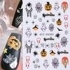 New Nail Art Stickers Halloween Pumpkin Ghost Love Spider Web Cute Cartoon Adhesive Nail Stickers