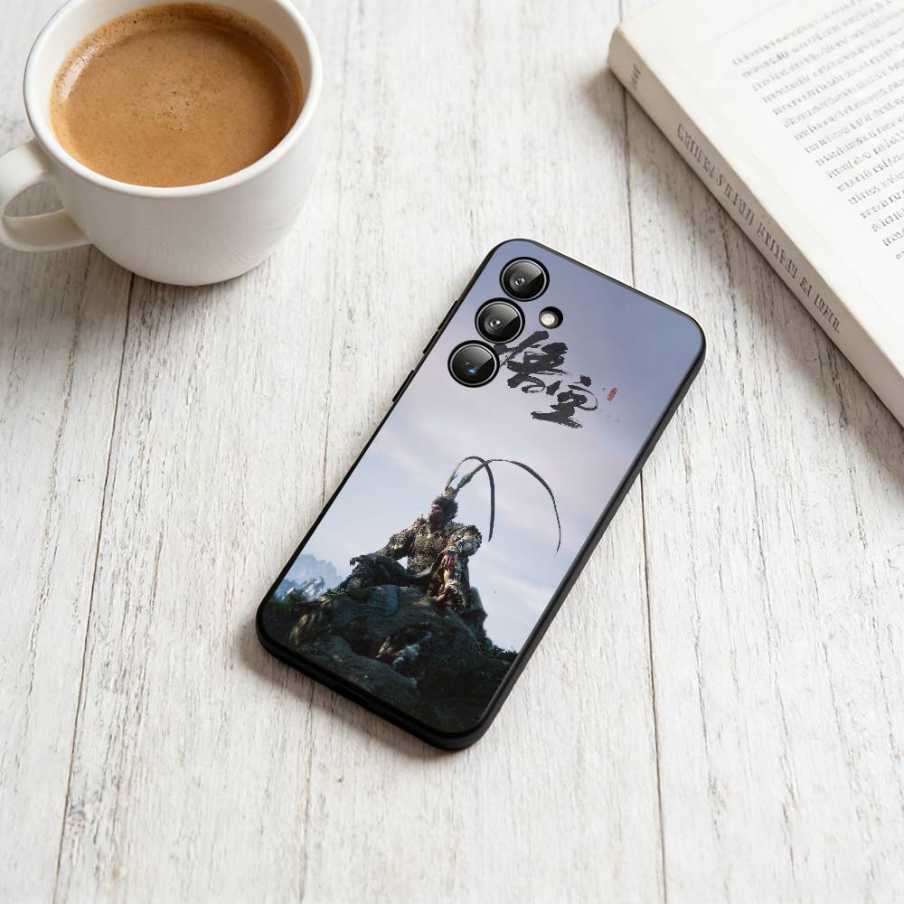 

Black Myth Wukong Phone Case Black Silicone Soft For Samsung Galaxy A73,A72,A71,A70,A53,A52,A51 Samsung a71 5g