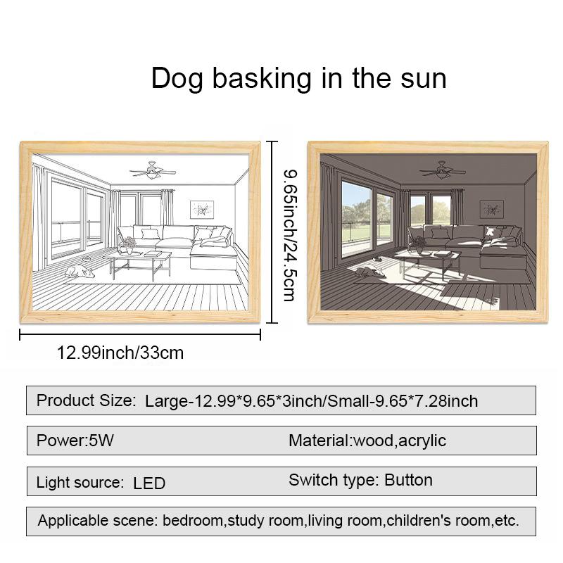 

Современный эскиз в художественном стиле, освещение, картина 9,65*7,28 дюйма, трехцветная светодиодная декоративная картина, меняющая свет, подходит для коридора спальни 9.65 *7.28