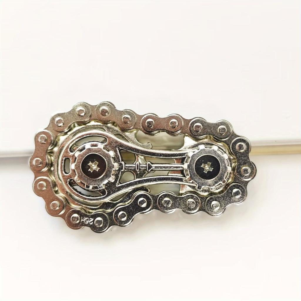 1Pc Metal Chain Fidget Spinner Decompression Toy Wheel Chain Finger Spinning