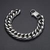 Simple Double Six Titanium Steel Stainless Steel Unisex Whip Chain Silver Bracelet European American Hip Hop Style