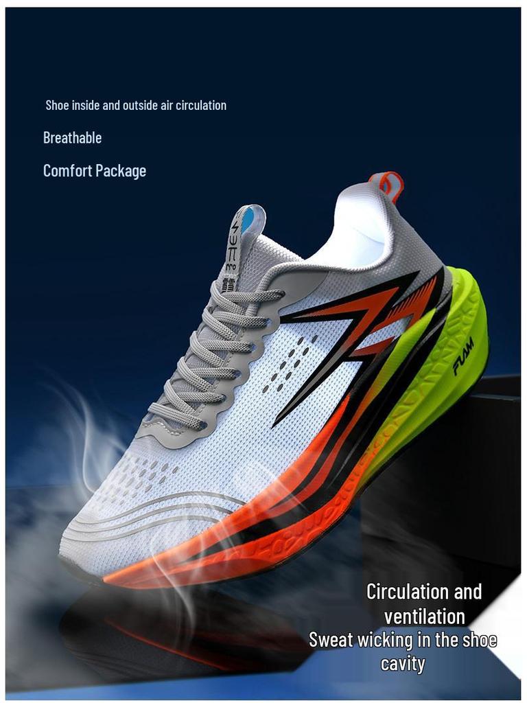 Męskie Buty Wyścigowe z Płytką Węglową - Lekkie Amortyzujące, Edycja Jesień 2025 dla Uczniów i Młodzieży.