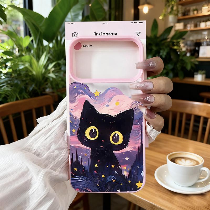 Retro Van Gogh Black Cat Phone Case For iPhone 17 Pro 17Pro Max 17 17Air Cute Animal Shockproof Clear Hard Back Covers Coque