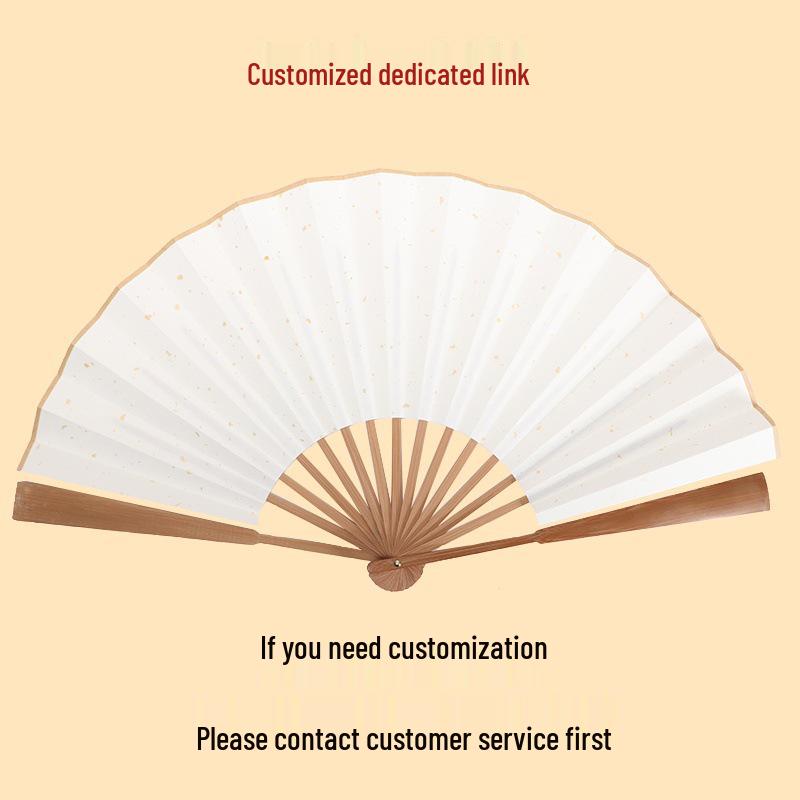 Round Xuan Paper Folding Fan for Calligraphy and Painting: Customizable Design Available