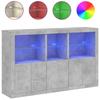VidaXL Buffet with LED Lights, Cabinet with Door, Storage Furniture, Living Room Entryway Organizer, 3209145