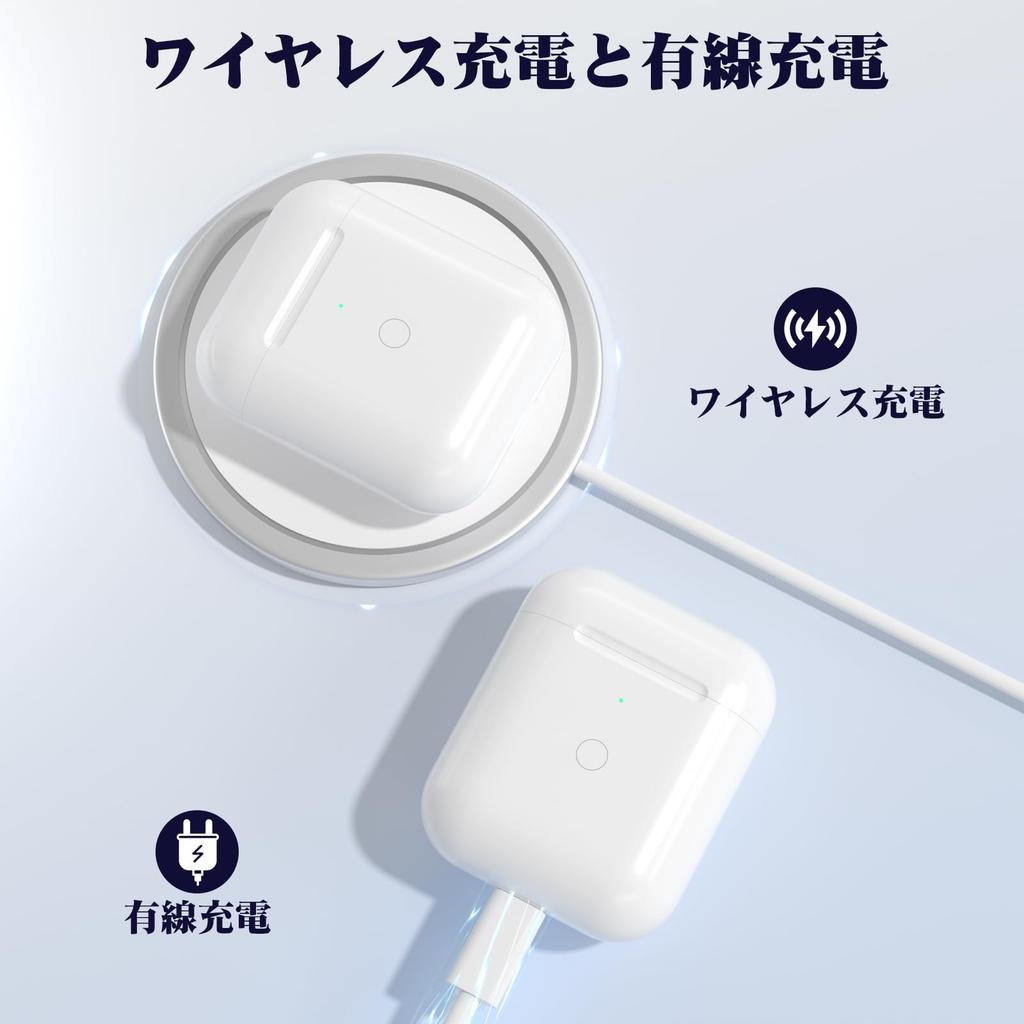 Ersatz-Ladecase für kompatible Ladehalterungen der 1. und 2. Generation, lädt AirPods, beinhaltet Bluetooth-Kopplung und kabelloses Laden