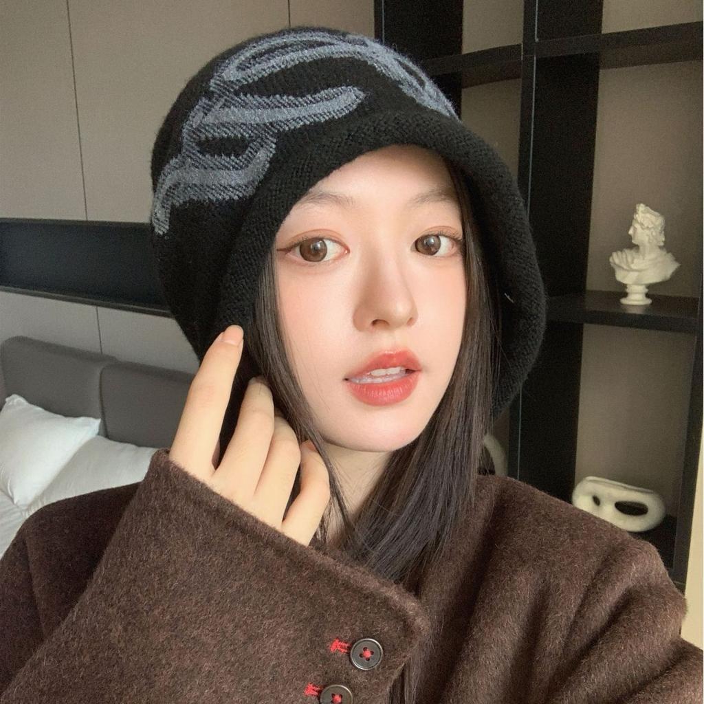 British Style Retro Suede Newsboy Hat Japanese Simple Solid Color Versatile Forward Hat Thermal Cap