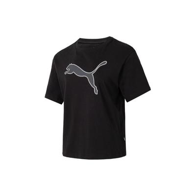 Brand Logo Casual Crew Neck Short Sleeve T-Shirt Women Tops Black 682164-01