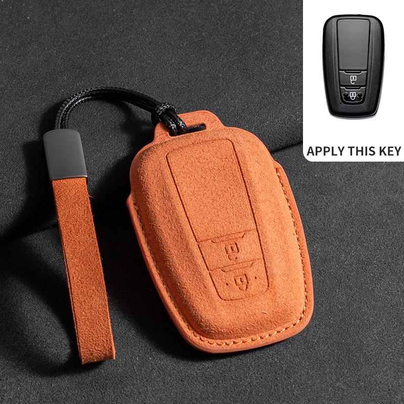 Suede Car Remote Key Case Cover for Toyota RAV4 Crown Hilux Fortuner Camry Land Cruiser Prado Prius Camry CHR C-HR Protector Fob