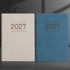 Flat Lay Writing Notebook 2027 Daily Monthly Planner Agenda, Vintage Sheepskin Texture Cover, Professional Business Journal Thick Paper Book