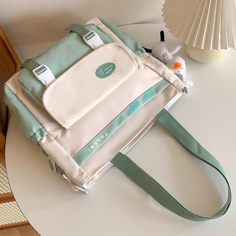 Grundschulmädchen Burgunderfarbenes Zweiteiler-Set mit Schultasche Junior High School High School Rucksack