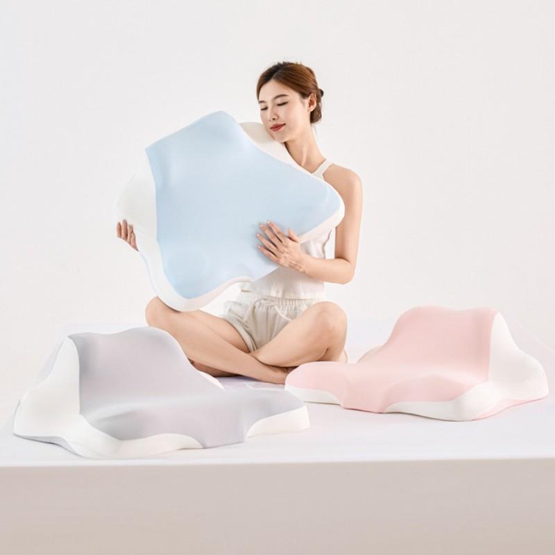 Memory Foam Prone Sleeping Pillow Neck Support Comfortable Stomach Sleeper Cushion Breathable Ice Silk Cover