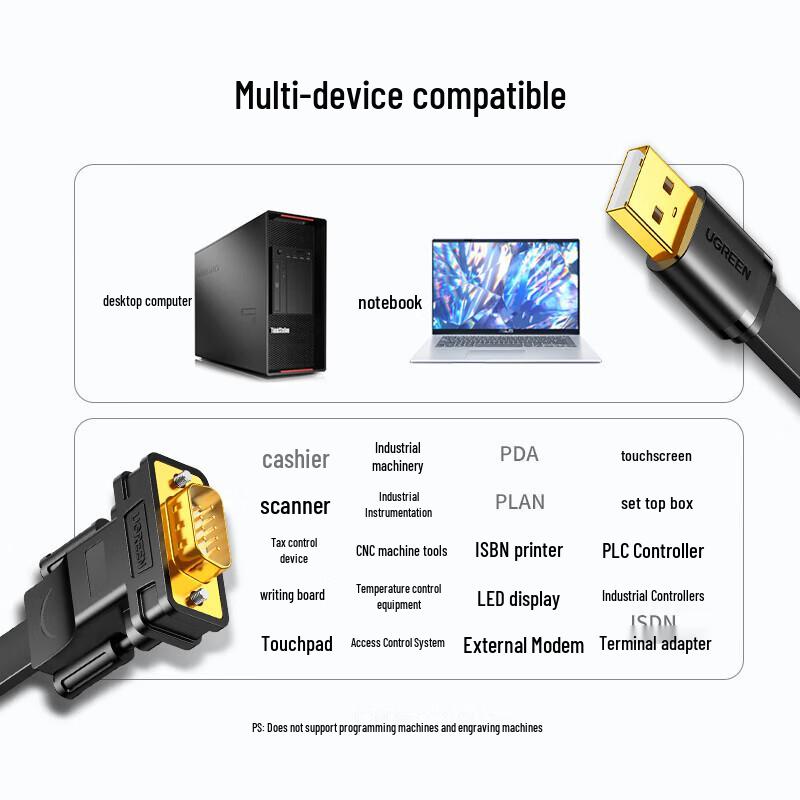 Ugreen USB to RS232 DB9 Male Serial Port Adapter Cable