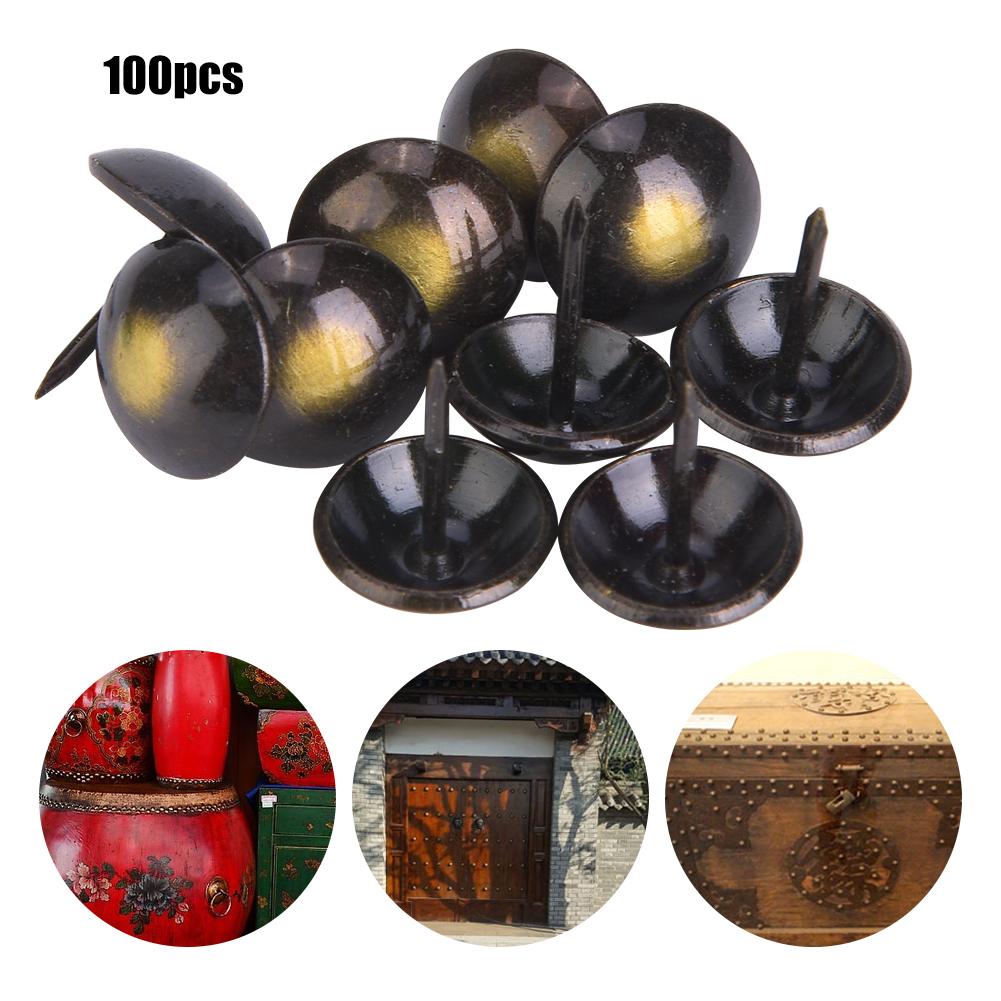 100Pcs Upholstery Nail Retro Round Head Thickened Decorative Furniture Accessories