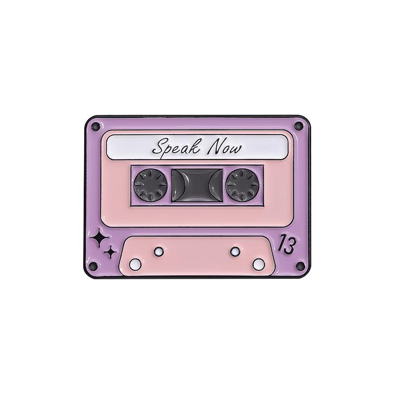 Cassette Artistic Music Brooch Geometric Cartoon Design Trendy Alloy Pin For Everyone