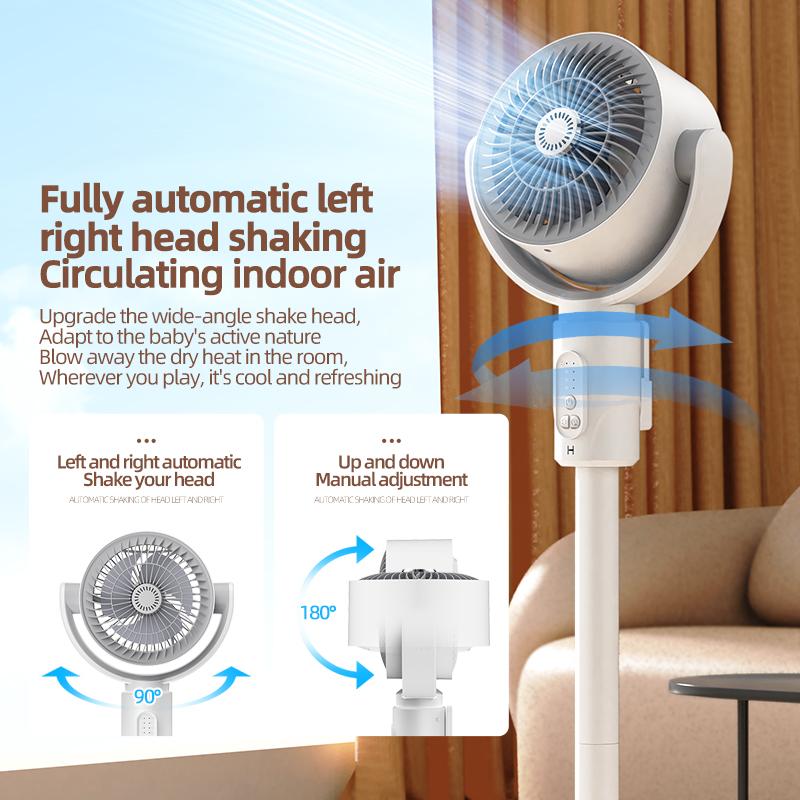 Air Turbine Circulation Fan Floor-standing Fan 5-gear Adjustable Air Circulating Fan Adjustable Height Timing Control Rechargeab