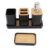 Bathroom Accessories Set Bath Ensemble Set with Toothbrush Holder Cup Lotion Bottles Soap Dish Tray