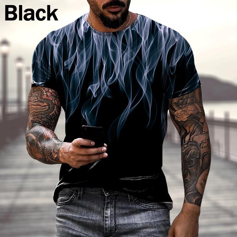 Vară Casual Hip Hop Streetwear Nou 3D Flame Tricou bărbați