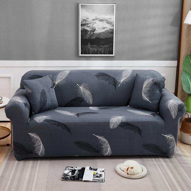 Ash Color Elastic Sofa Covers For Living Room Corner L -Shape Couch Cover Sectional Chair Slipcovers Protector Cover 1 /2 /3 /4 Seat