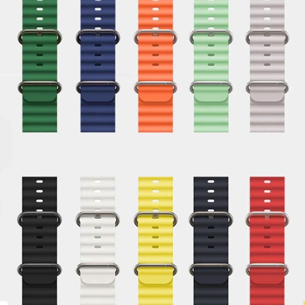 Luksusrem for Apple watch ultra band 49 mm 44 mm 45 mm 41 mm 40 mm 38 mm 44 45 mm 1:1 Originalt havbelte iWatch series 9 8 7 se bånd