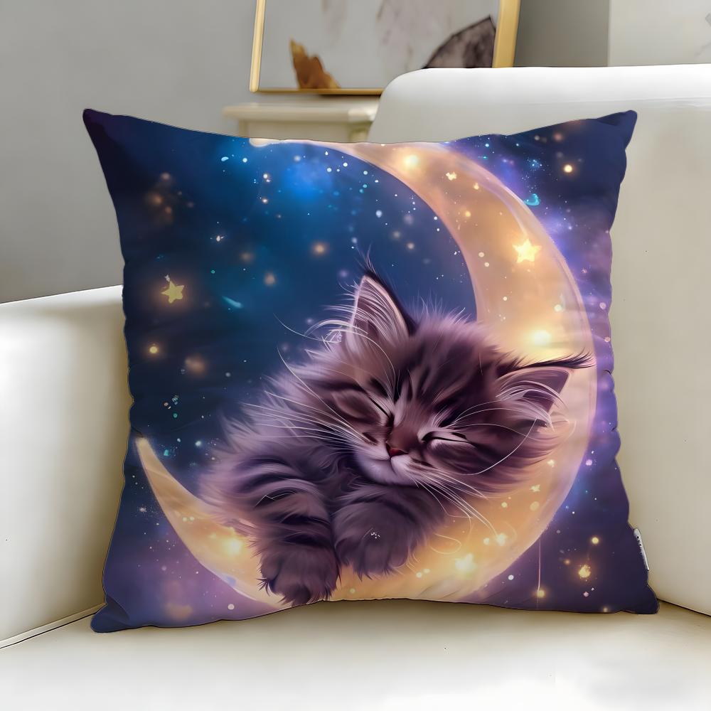 Classic Animal Cat Cushion Cover Soft & Easy-Wash Pillow Case – Versatile for Couch, Bed, Travel and Office