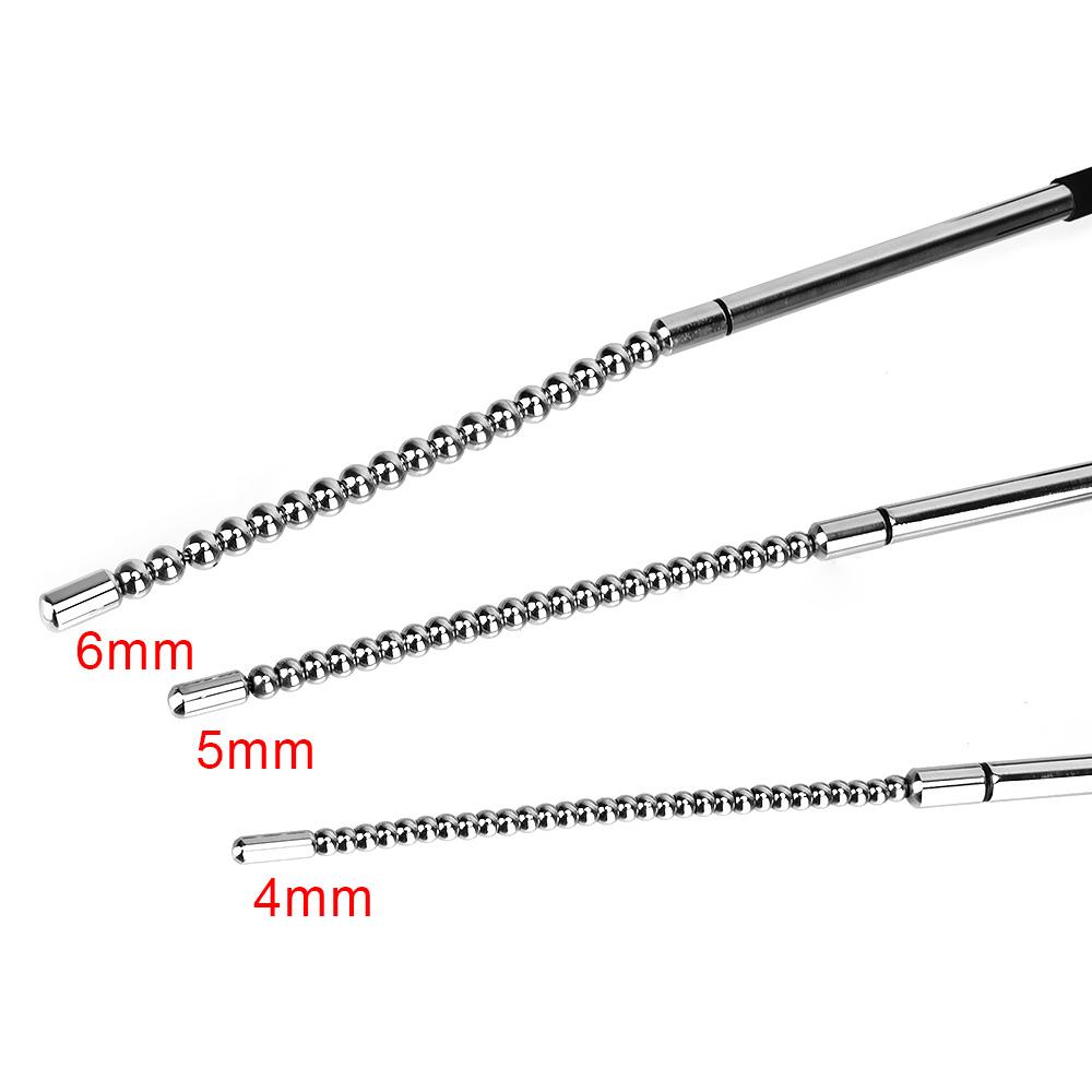 Metal Electro Stimulation Sex Toy for Men Dilator Urethra Beads Stainless Steel Bi-Polar Electric Shock Urethral Penis Plug Sex Products
