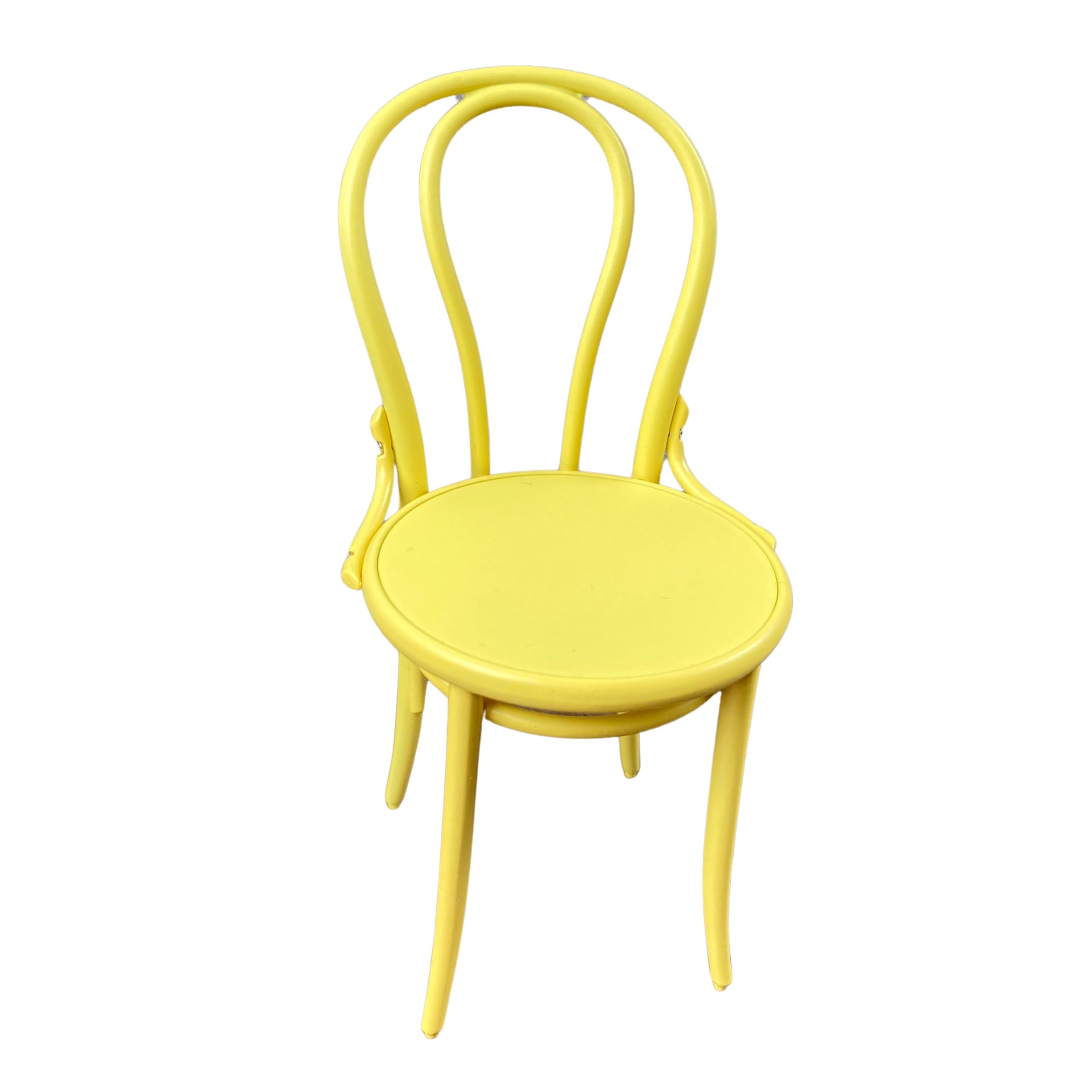 16 Scale Miniature Back Chair, Sunshine Yellow, Metal, Doll Furniture, Interchangeable Seat, Photography Prop