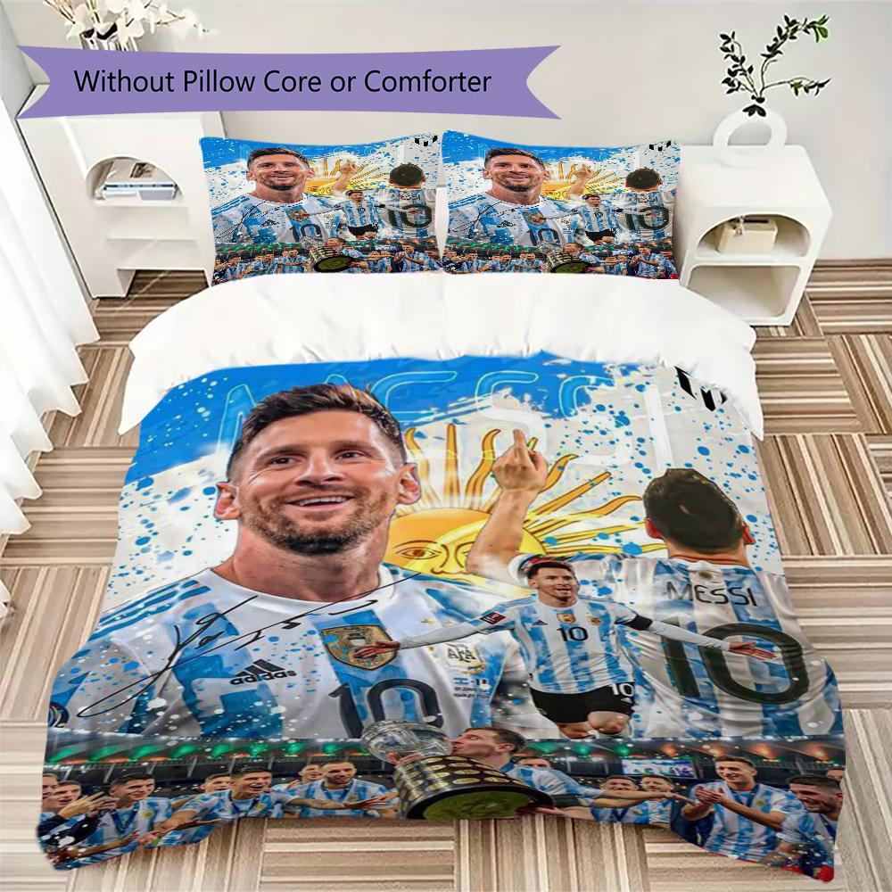Messi World Cup Victory Bedding Without Core 1 Duvet Cover 2 Pillowcase Without Core Soft And Comfortable Duvet Cover And Pillowcase