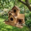 Rustic Style Wooden Bird House Feeder Weather Resistant Hanging Birdhouse  Outdoor Use