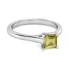 Solitär Peridot im Quadratschliff 925 Sterlingsilber Versprechensring